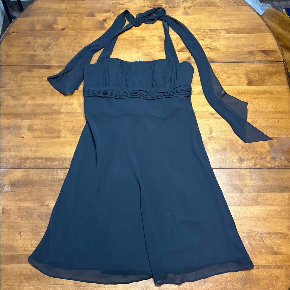 David's Bridal Short Black Halter Dress